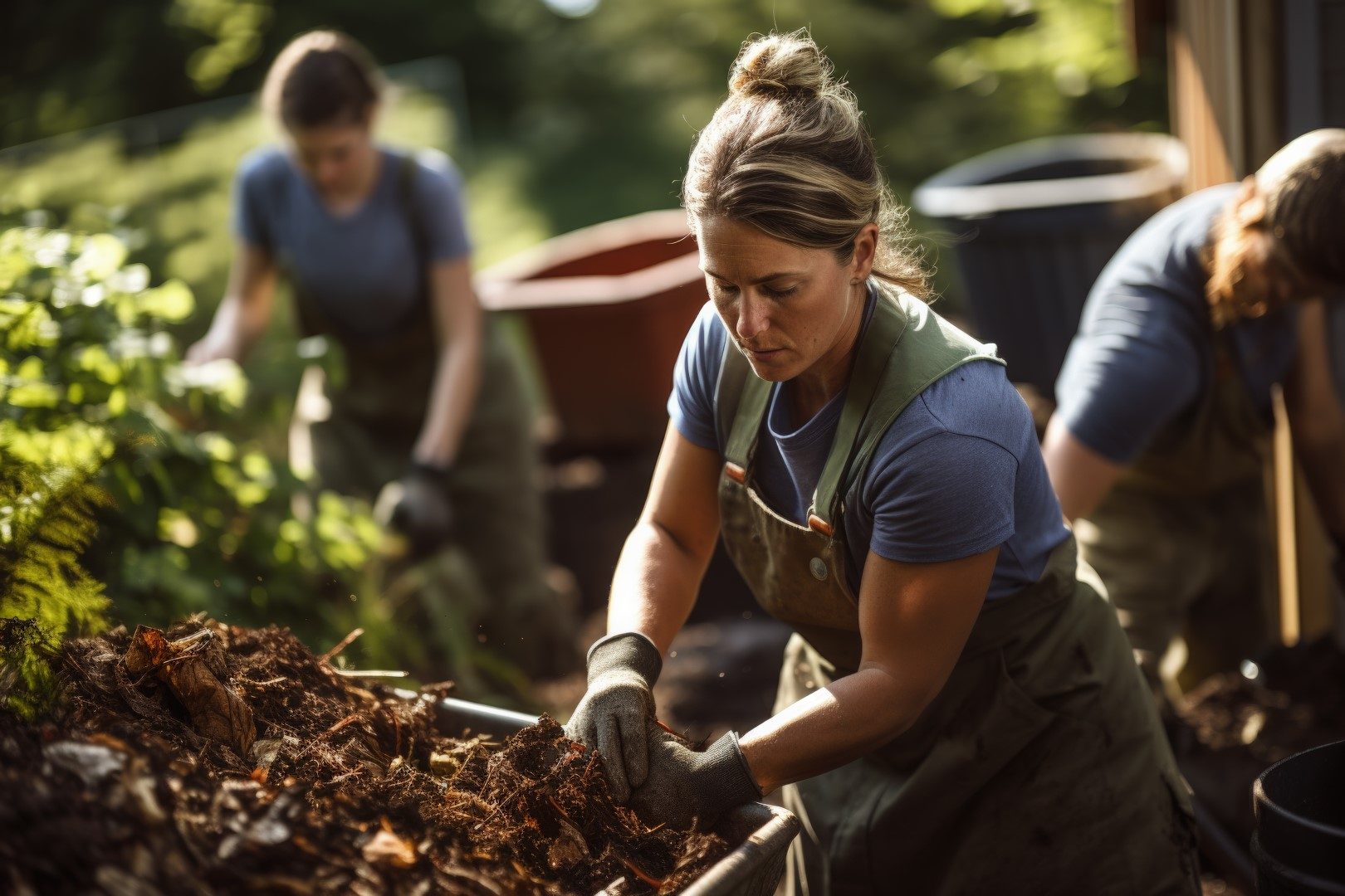 individuals-turning-compost-pile-in-backyard-showcasing_34225409