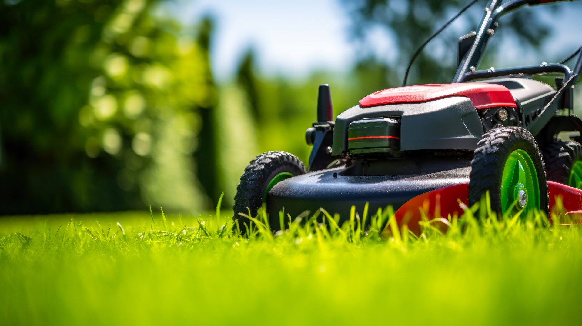 lawn mowing in the yard generative ai