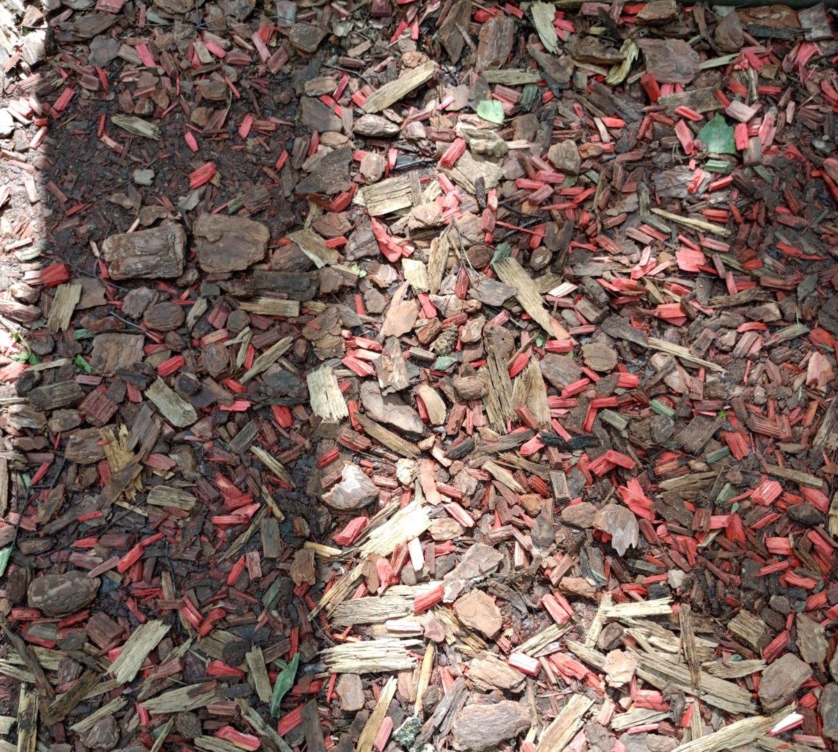 Red-brown rectangular large sawdust in the sun's rays - square p