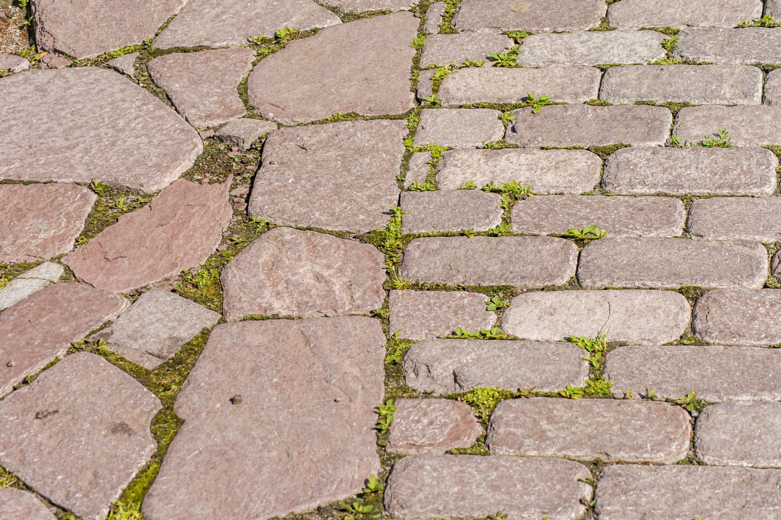 two types of pavement stones, background texture